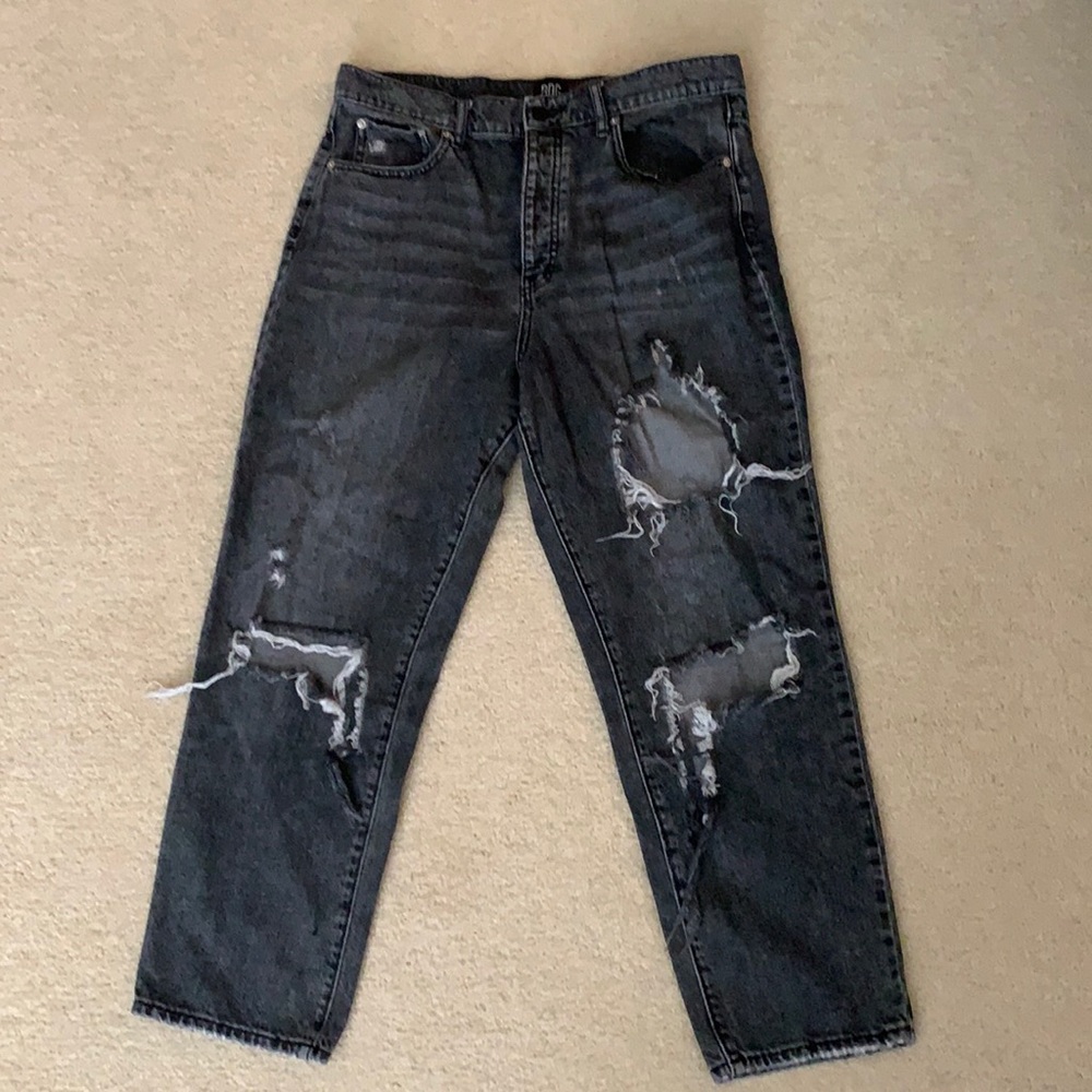 BDG Slim Straight Destroyed Black Jeans